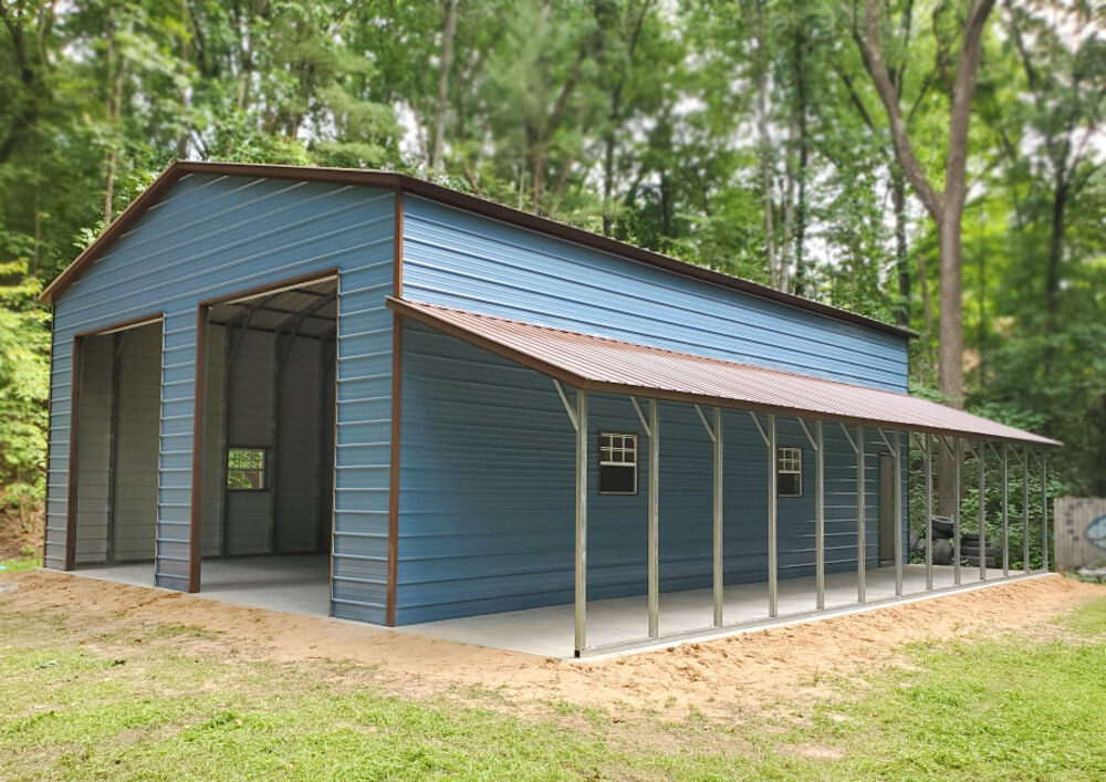 2 car garage w/ lean-to