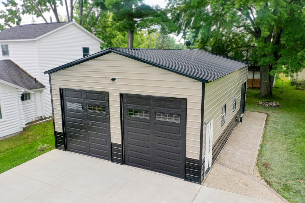 2 Car Garage w/ Aftermarket Doors